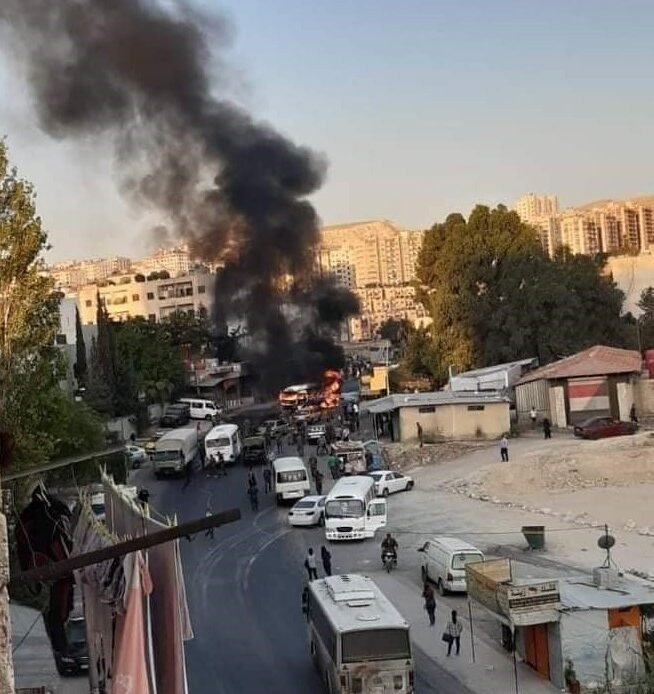 A Military Bus Explodes in Damascus