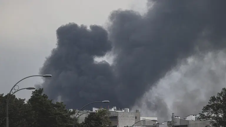 Smoke plumes over Kiev, Ukraine, April 16, 2022.