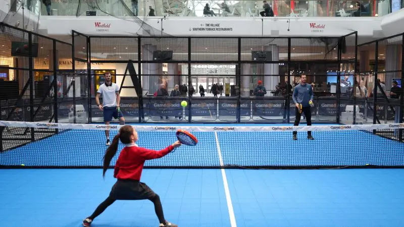 A padel court is seen in the Qatari capital Doha earlier this year.