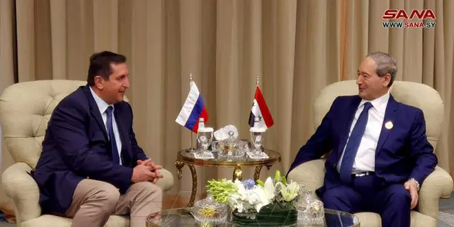 Mikdad, Safronkov discuss latest developments in the Middle East