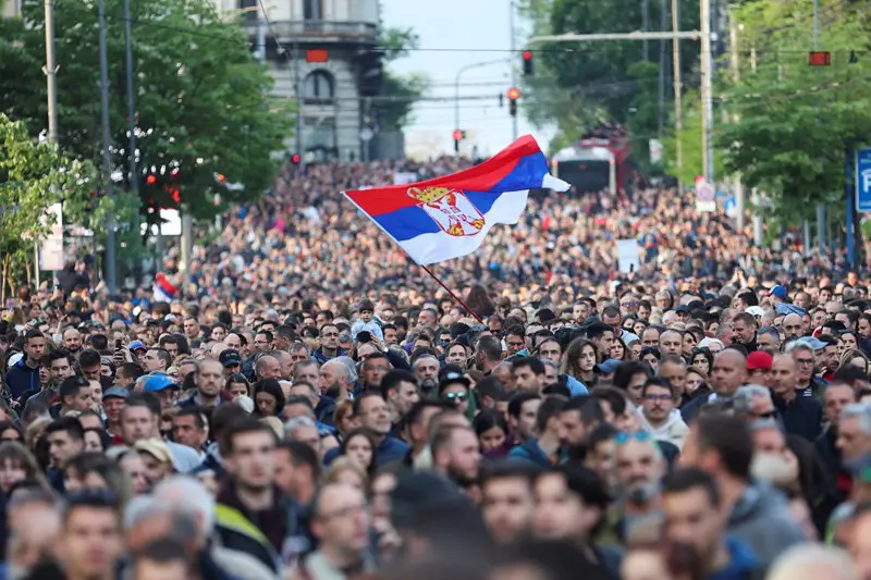 Thousands protest in Serbia over 2 mass shootings in under 48 hours