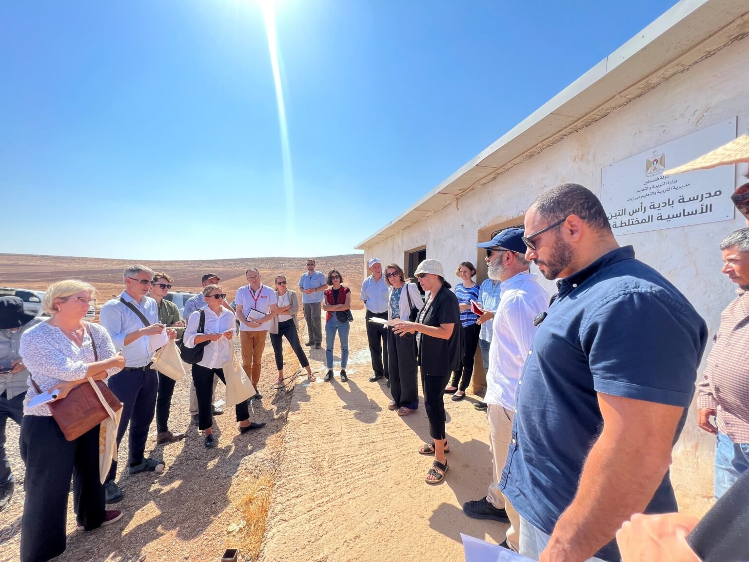 Diplomats condemn settler violence and demolition of a school during a visit to Burqa and Ras al-Tin
