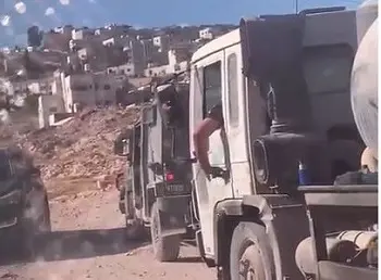 Israeli forces seize wastewater suction truck east of Ramallah