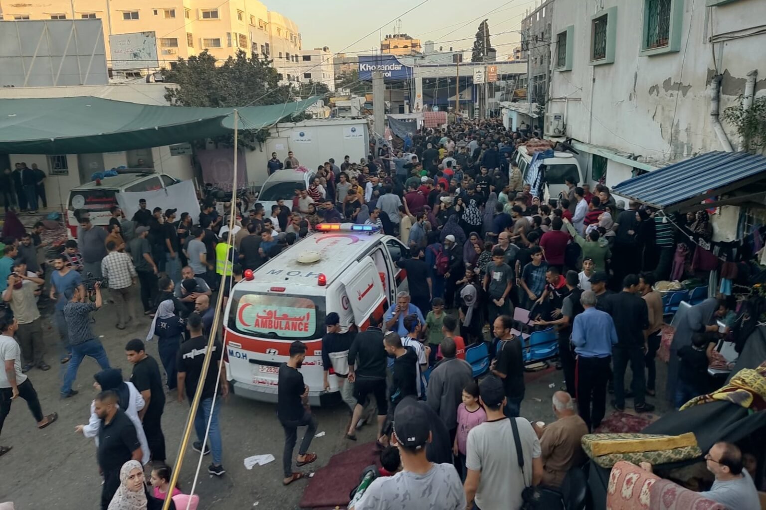 Israeli drone missile hits front gate of al-Shifa Hospital