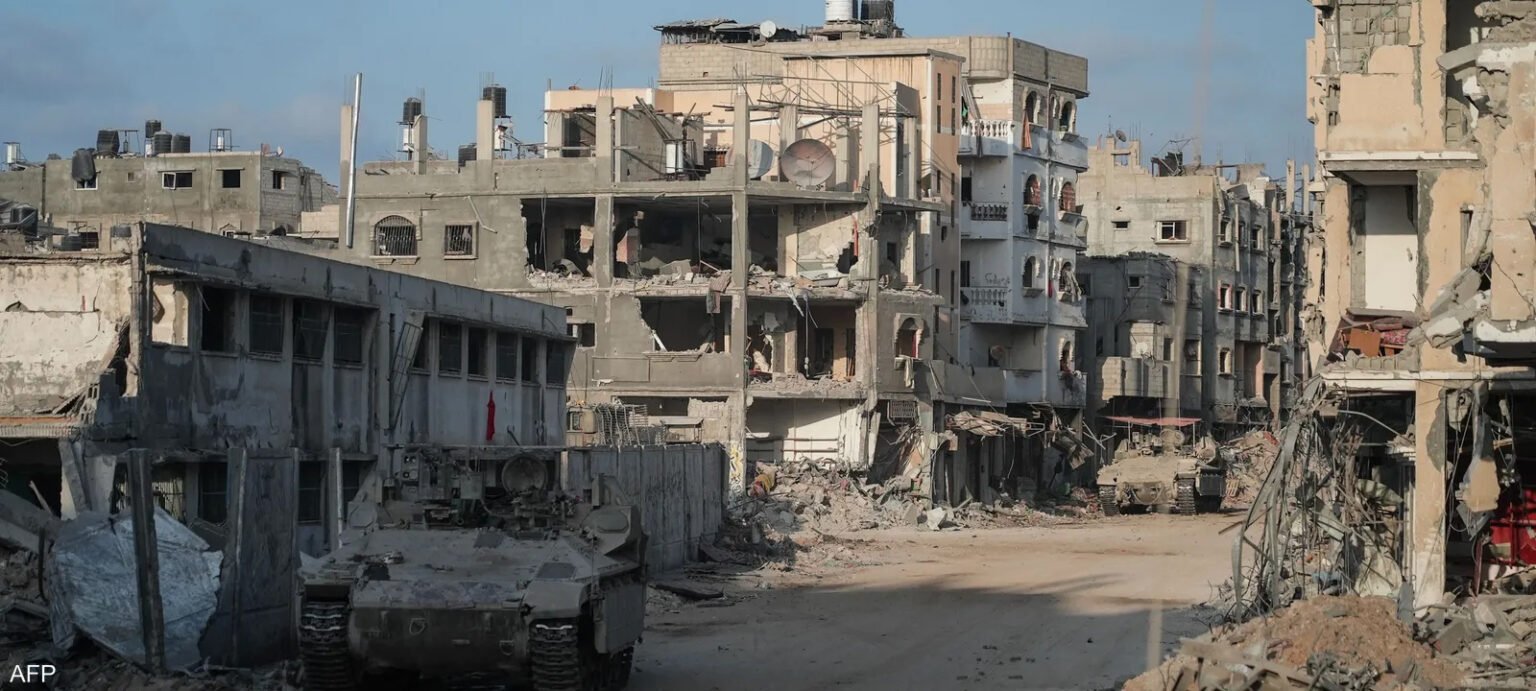 Destroyed buildings in the Gaza Strip