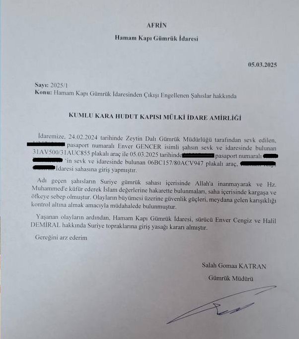 Syrian Authorities Ban Turkish Drivers from Entering Syria After Insulting Divinity